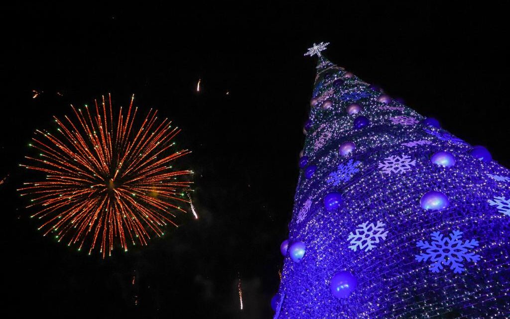 ESPECTACULAR ENCENDIDO DEL MONUMENTAL PINO NAVIDEÑO