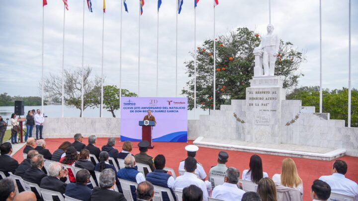 Conmemoran en Tampico el 217 Aniversario del Natalicio de Benito Juárez