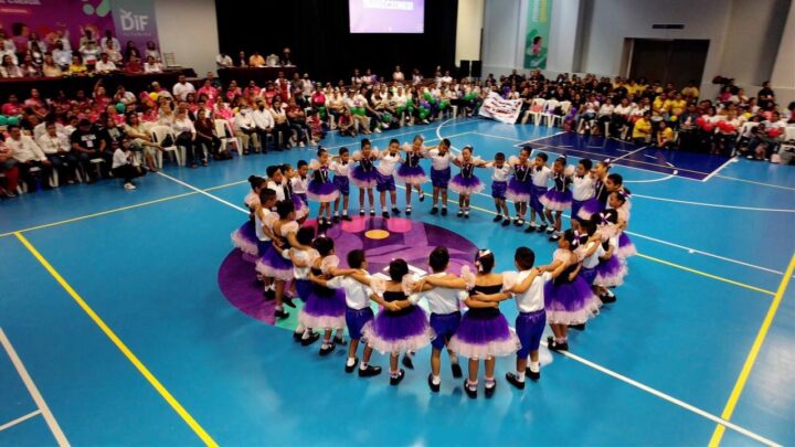 EXTRAORDINARIA PARTICIPACIÓN DE NIÑAS Y NIÑOS DURANTE EL CONCURSO REGIONAL DE SALTO DE CUERDAS Y RONDAS INFANTILES DEL SISTEMA DIF ALTAMIRA