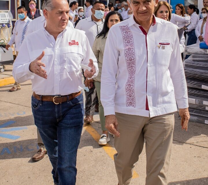 Adrián Oseguera y Gobernador recorren Hospital Civil de Ciudad Madero