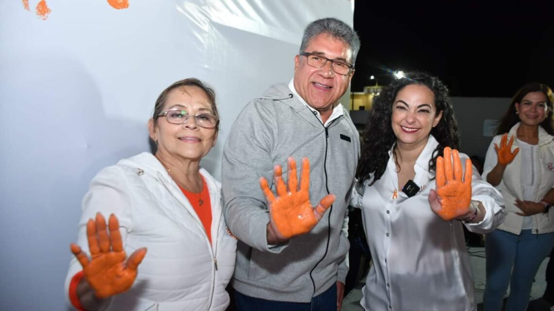 OLGA SOSA RUÍZ Y ARMANDO MARTÍNEZ CAMINAN Y ENCIENDEN LUCES POR MÁS ESPACIOS SEGUROS EN ALTAMIRA