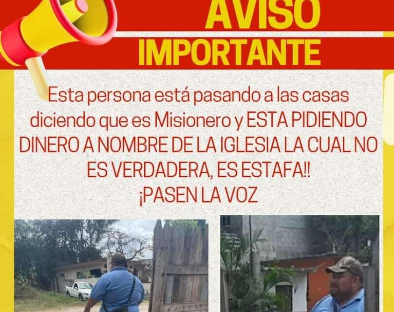 ALERTA A FELIGRESES DE LA PARROQUIA DE SAN JOSÉ OBRERO POR UNA PERSONA QUE ANDA PIDIENDO DINERO ALERTA A FELIGRESES DE LA PARROQUIA DE SAN JOSÉ OBRERO POR UNA PERSONA QUE ANDA PIDIENDO DINERO