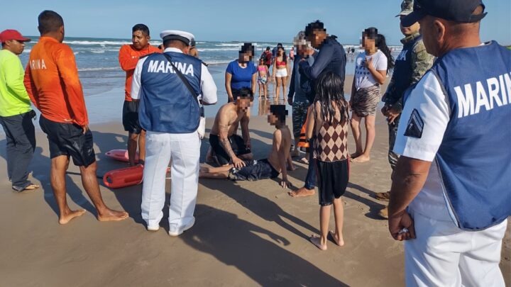MARINA RESCATA A JOVEN BAÑISTA EN PLAYA MIRAMAR EN CIUDAD MADERO TAMAULIPAS, EN EL MARCO DE LA “OPERACIÓN SALVAVIDAS, SEMANA SANTA 2024”