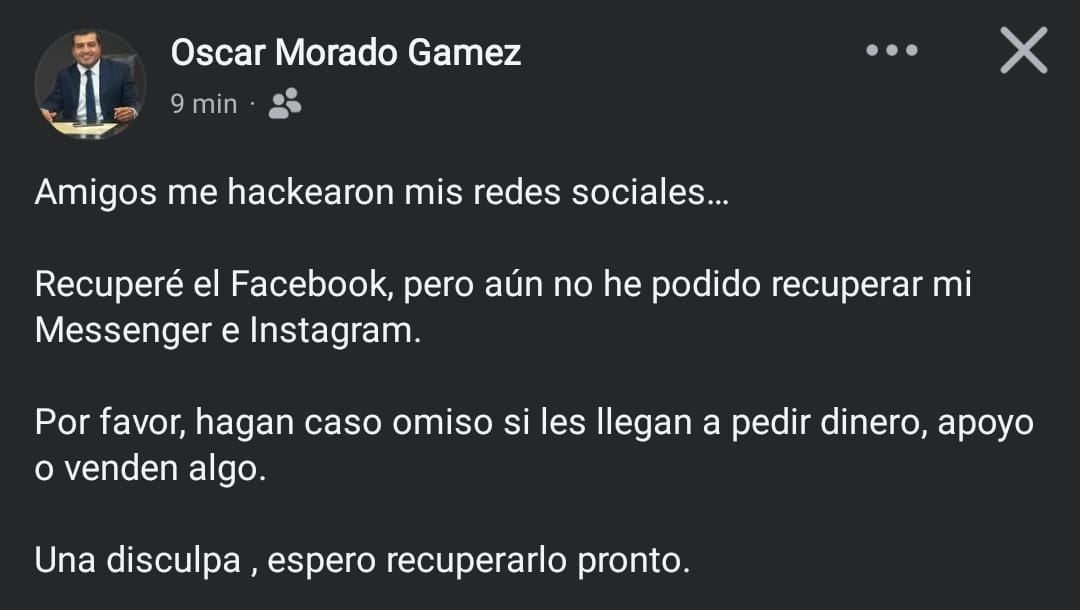 HACKEAN REDES SOCIALES DE REGIDOR EN MADERO.