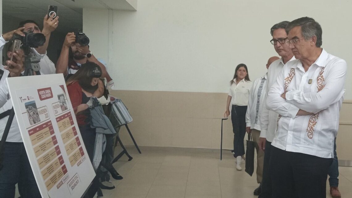 SUPERVISA AMÉRICO VILLARREAL AVANCE DEL NUEVO HOSPITAL GENERAL DE CIUDAD MADERO