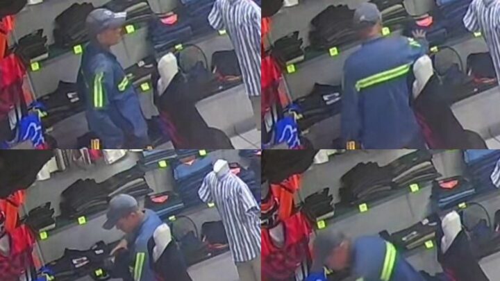 SUJETO ROBA PANTALONES DE TIENDA EN EL CENTRO DE MADERO