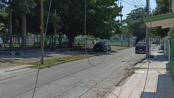 CAÍDA DE LÍNEA DE ALTA TENSIÓN PROVOCA ALARMA EN COLONIA DE CIUDAD MADERO