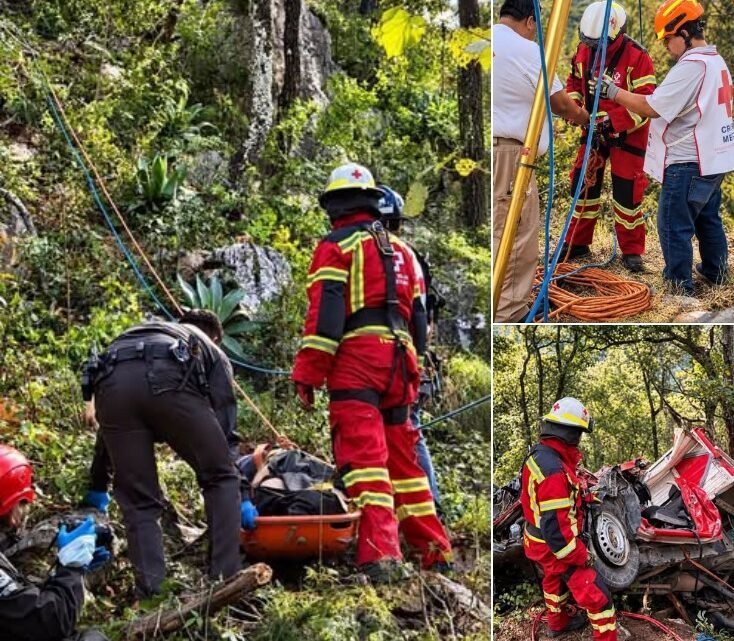 Cruz Roja Rescata A Padre E Hijo Que Cayeron A Barranco De Más De 70 Metros; Ambos Fallecieron